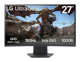 LG 27" UltraGear 1000R Monitor Curvo Gaming QHD 1ms 180Hz