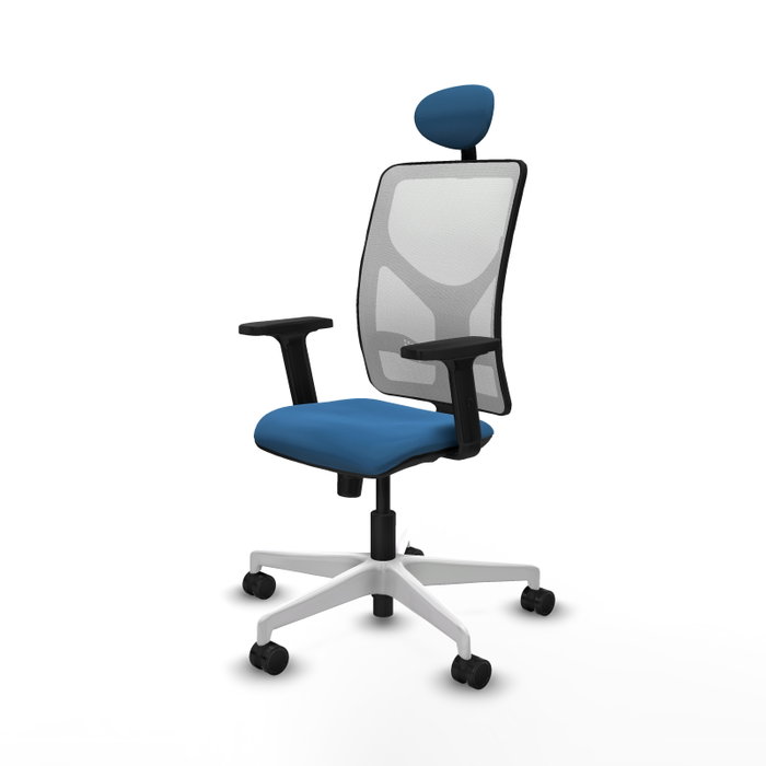 PIQUERAS Y CRESPO Silla de oficina Motilla con mecanismo Sincro, Azul claro y Blanco