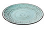 DKD Home Decor Set de 6 Platos Llanos de Gres con Relieve Azul