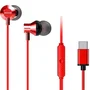 Aiwa ESTM-50USB-C Auriculares Intrauditivos con Micrófono USB-C, Hipergraves (Hyperbass), Color Rojo