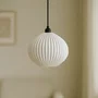 Lámpara Colgante Idali Blanco/Florón Negro/Cable Negro, Compatible con Bombillas LED E27