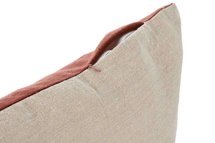 DKD Home Decor Cojín de Algodón Reciclado Terracota con Flecos 45x15x45