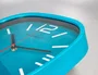 Q-connect Reloj de Pared Redondo Plástico Azul 30 cm Movimiento Silencioso