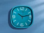 Q-connect Reloj de Pared Redondo Plástico Azul 30 cm Movimiento Silencioso
