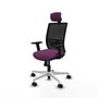 PIQUERAS Y CRESPO Silla de oficina Yunquera con mecanismo Sincro, Morado y Negro