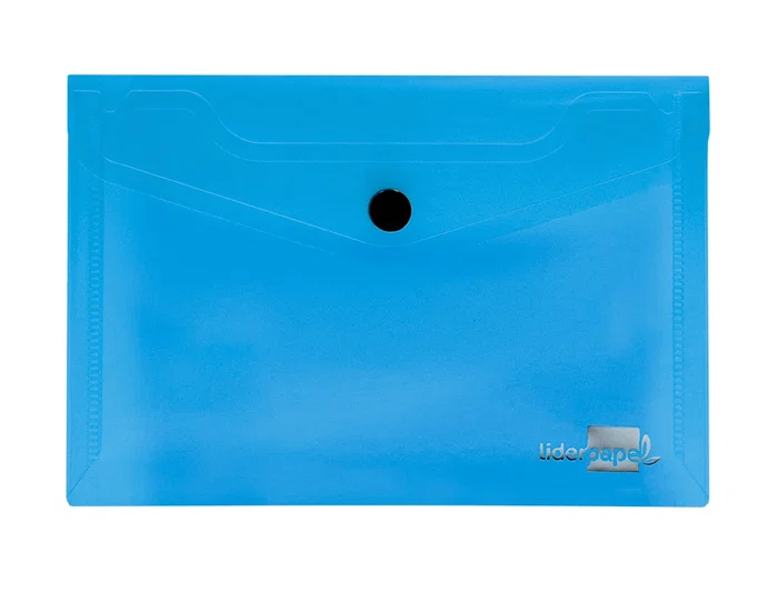Liderpapel Carpeta Dossier con Broche Azul Translúcido DIN A7