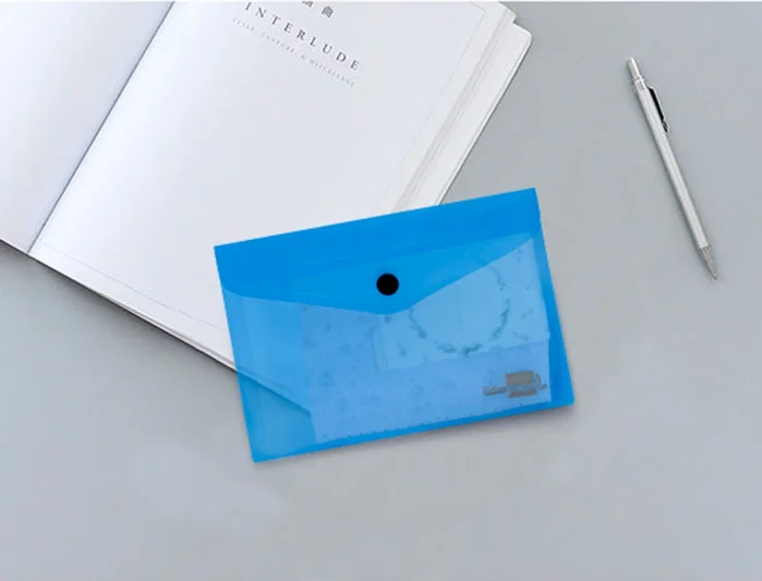 Liderpapel Carpeta Dossier con Broche Azul Translúcido DIN A7
