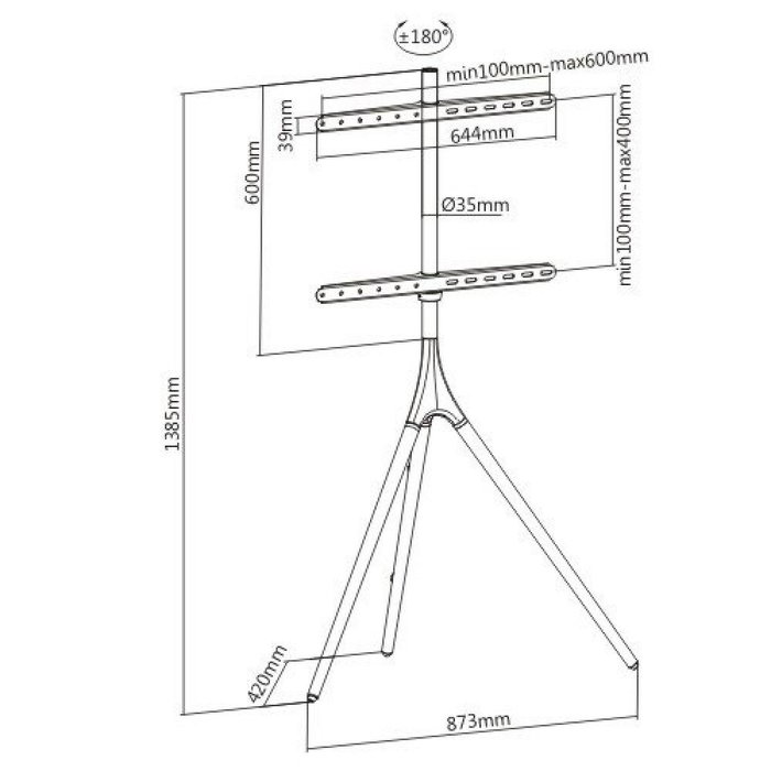 Soporte TV para Suelo Techly 105209 65" 32 kg