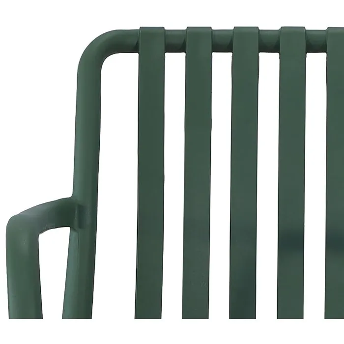 SOLARIA Sillas de Jardín Apilables, Juego de 4, Polipropileno Reforzado, 55 x 58 x 81 cm, Verde