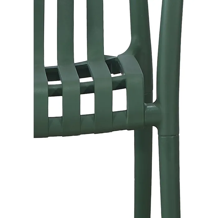 SOLARIA Sillas de Jardín Apilables, Juego de 4, Polipropileno Reforzado, 55 x 58 x 81 cm, Verde