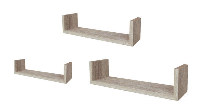 Moblekit Set de 3 Estantes Flotantes SVEN Roble