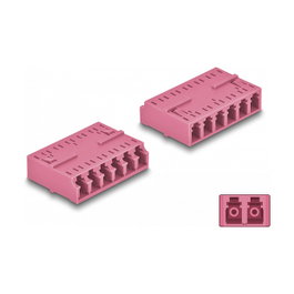 DeLOCK Acoplador de Fibra Óptica HD LC Hexaplex hembra a LC Hexaplex hembra Violeta