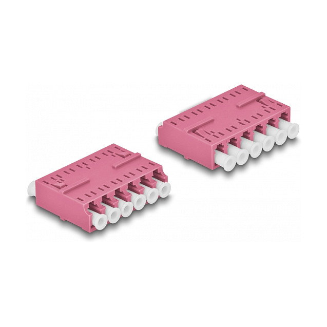 DeLOCK Acoplador de Fibra Óptica HD LC Hexaplex hembra a LC Hexaplex hembra Violeta