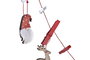 DKD Home Decor Guirnalda MDF con Pinzas Rojo y Blanco