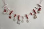 DKD Home Decor Guirnalda MDF con Pinzas Rojo y Blanco