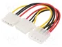 Gembird CC-PSU-1 Cable de Alimentación Molex de 4 Pines Macho a Doble Molex Hembra de 0.15m