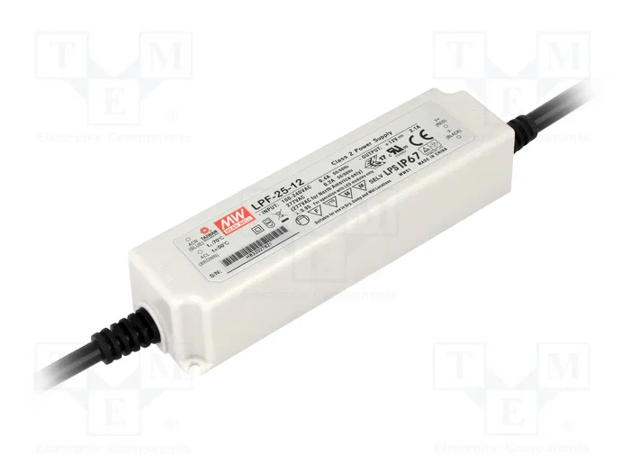 MEAN WELL LPF-25-12 Alimentador LED 25,2W 12VDC 2,1A MEAN WELL LPF-25-12 Alimentador LED 25,2W 12VDC 2,1A