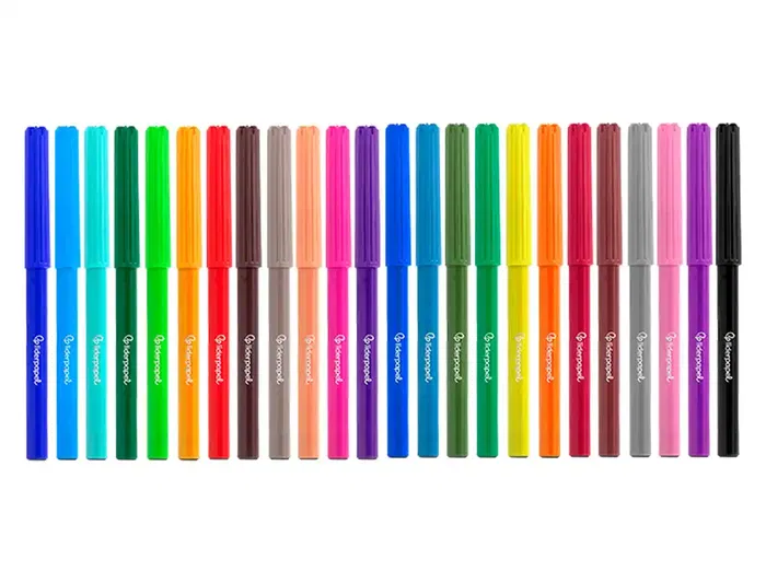 Liderpapel Rotulador Slim Caja 24 Unidades Colores Surtidos Punta Fina 2mm Tinta Lavable Liderpapel Rotulador Slim Caja 24 Unidades Colores Surtidos Punta Fina 2mm Tinta Lavable