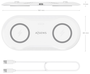 Aisens Cargador Inalámbrico 2 en 1 15W Blanco ASCH-15W2WC059-W