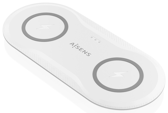Aisens Cargador Inalámbrico 2 en 1 15W Blanco ASCH-15W2WC059-W