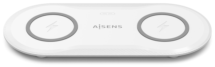 Aisens Cargador Inalámbrico 2 en 1 15W Blanco ASCH-15W2WC059-W