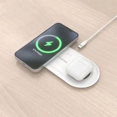 Aisens Base de Carga Inalámbrica ASCH-15W2WC059-W, 15W, 2 en 1 para Móvil y Auriculares, Blanco Aisens Base de Carga Inalámbrica ASCH-15W2WC059-W, 15W, 2 en 1 para Móvil y Auriculares, Blanco