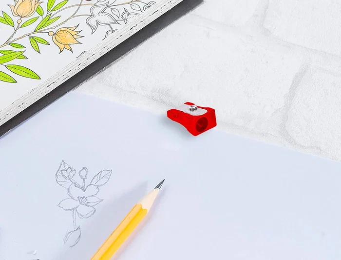 Liderpapel Sacapuntas Metálico Forma Cuña 1 Uso Color Rojo