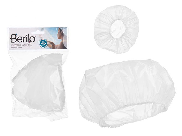Berilo Gorro Ducha Plastico Blanco Transparente Berilo Gorro Ducha Plastico Blanco Transparente