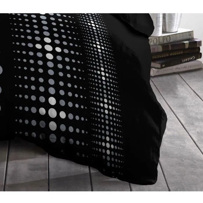 Home Linge Passion Cubierta nórdica de microfibra Steevy décima 240x260 cm negro con 2 fundas de almohada 63x63 cm, para la pasión del hogar