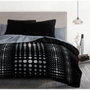 Home Linge Passion Steevy Microfibra - Cubierta Nórdica 240x260 cm + 2 Fundas de Almohada 63x63 cm - Negro