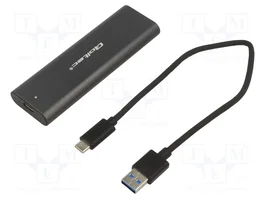 QOLTEC Carcasa de disco M.2 USB 3.1 Gen 2 en aluminio grafito