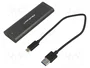 QOLTEC Carcasa de disco M.2 USB 3.1 Gen 2 en aluminio grafito
