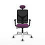 PIQUERAS Y CRESPO Silla de oficina Motilla con mecanismo Sincro/Traslack, Morado y Negro