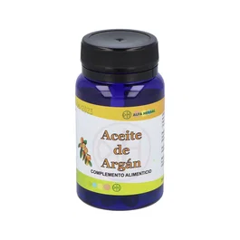 Alfa Herbal Aceite de Argán 60 Perlas - Suplemento con Vitamina E - 350 mg por Perla