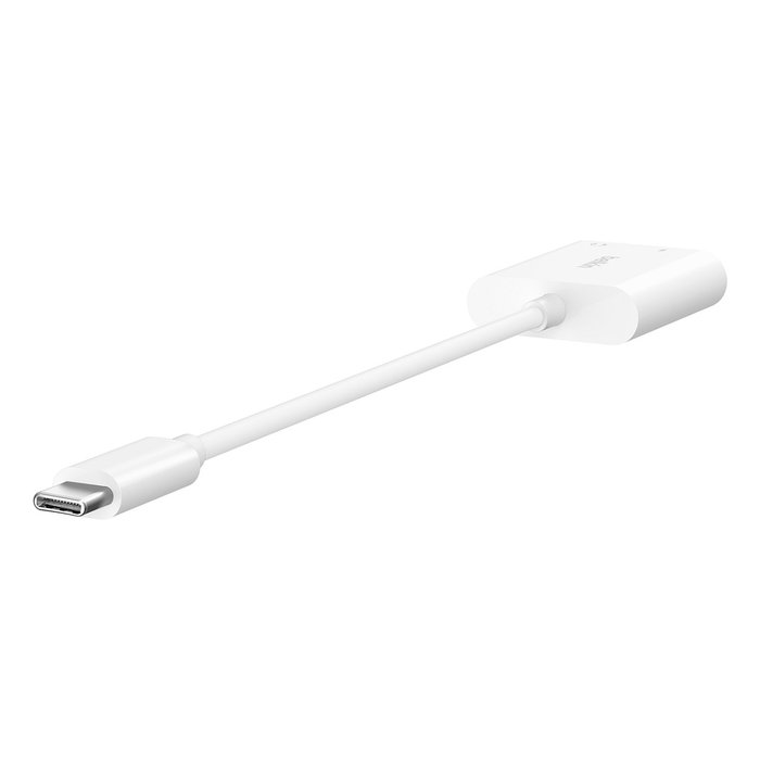 Belkin RockStar Adaptador de Audio 3,5mm y Carga USB-C 60W Blanco NPA004btWH