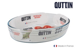 Quttin Pack de 6 Fuentes de Vidrio Ovaladas 1.8L, 26.2x17.8x6.1 cm