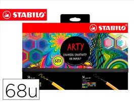 Stabilo Estuche Rotuladores Pen 68/88 Arty Line Hero de 68 unidades surtidas, punta fina 1 mm