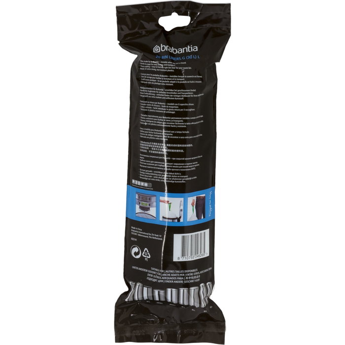 Brabantia PerfectFit Bolsas de Basura Tipo G 30 L, 20 unidades