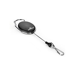 Durable Carrete de acreditación con clip de mosquetón Negro