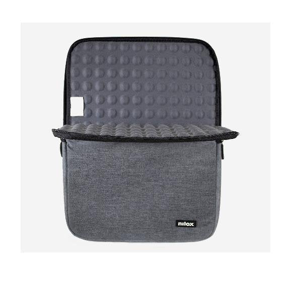 Nilox Funda Maletín Sleeve Acolchada para Portátil/Tablet 13.3" (33.8 cm) Gris, 2 Compartimentos, NXSL13GY