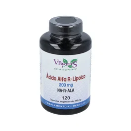 Vbyotics Ácido Alfa R-Lipoico 200 mg por Cápsula - Suplemento Alimenticio - 120 Cápsulas (120Cap.)