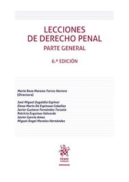 Tirant lo Blanch, Lecciones de Derecho Penal Parte General (6ª Edición), Maria Rosa Moreno-Torres Herrera - Tirant lo Blanch