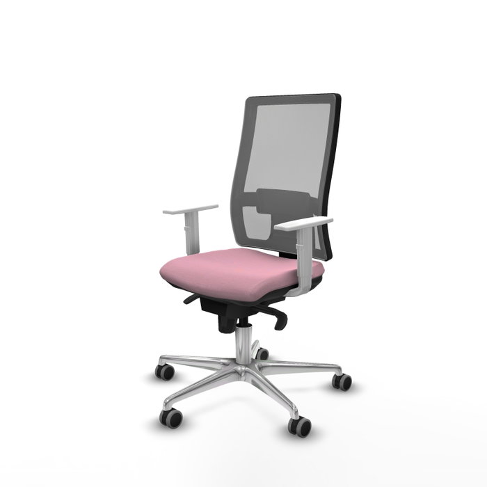 PIQUERAS Y CRESPO Silla de oficina Horna Rosa y Gris con Mecanismo Sincro