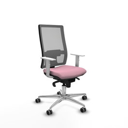 PIQUERAS Y CRESPO Silla de oficina Horna Rosa y Gris con Mecanismo Sincro