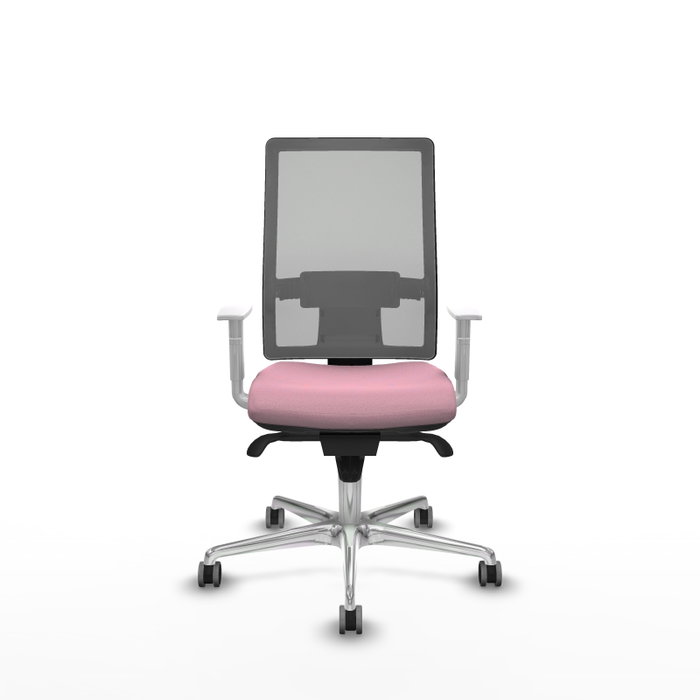 PIQUERAS Y CRESPO Silla de oficina Horna Rosa y Gris con Mecanismo Sincro