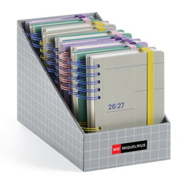Agenda Escolar (2026-27) Miquelrius Catalan Back To Basics Wire-O Tapa Extra Con Goma Activa 8º Assortiment Expositor De 15