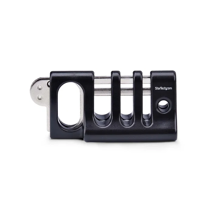 StarTech.com CABLE-ORGANIZER-LOCK Candado Anclaje de Cable Antirrobo para Escritorio - Organizador y Soporte Seguro para Cable de Teclado, Ratón y Periféricos - Negro
