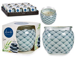 Acorde Vela Perfumada Tarro Spa Hogar Vidrio Cera Blanco 7.5x6.3x7.5 cm (Set de 12)