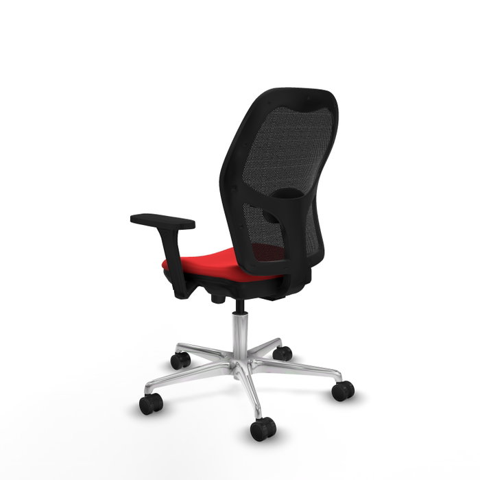 PIQUERAS Y CRESPO Silla de oficina Jorquera con mecanismo Sincro/Traslack, Rojo y Negro