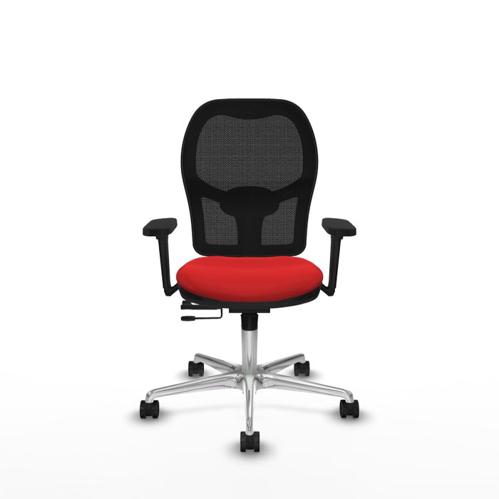 PIQUERAS Y CRESPO Silla de oficina Jorquera con mecanismo Sincro/Traslack, Rojo y Negro